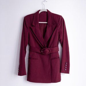 & Other Stories Belted Pinstripe Blazer